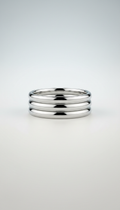 Custom Platinum Stacking Bands with Palm Motif Engraving