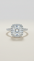 Cushion-Cut Diamond Engagement Ring in Platinum