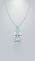 Pear-Shaped Diamond Drop Necklace with Ocean Blue Accents