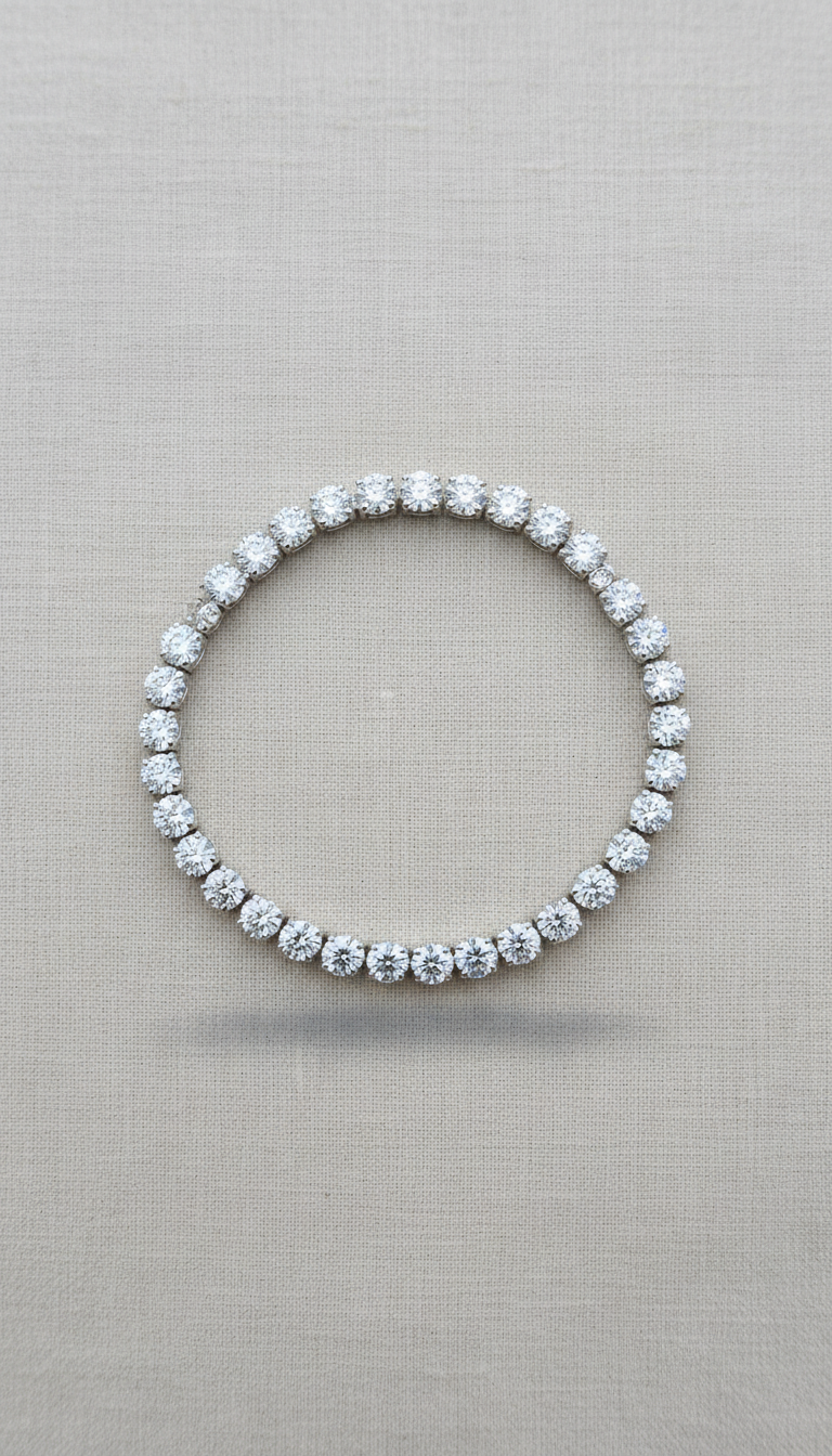 Round Brilliant Diamond Tennis Bracelet in White Gold